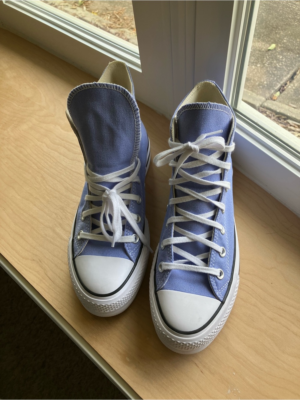 Converse Lavender Canvas High-Top Sneakers with White Accents